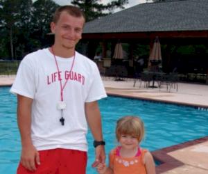 Lifeguard Nick Ferrebee and Katie Krieger